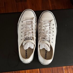Converse All Star White Leather Platform Women’s Shoes size 8